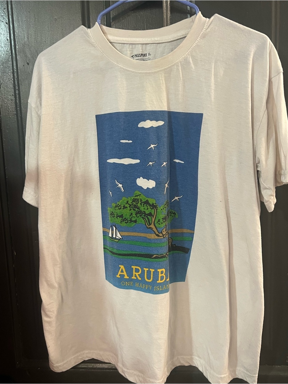 Aruba One Happy Island Passport Graphic Souvenir T-Shirt